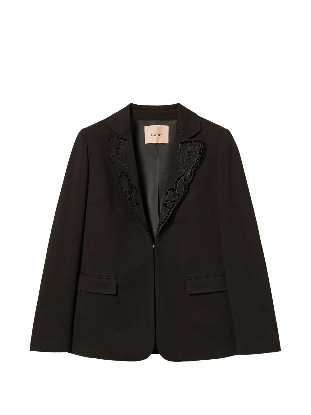 TWINSET blazer with broderie anglaise - Schwarz