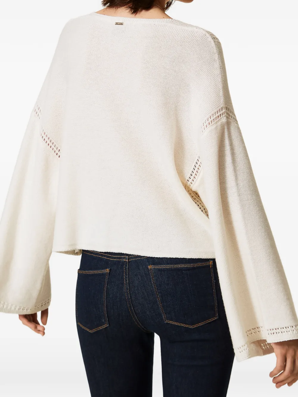 TWINSET Trui van wolblend met wijde pijpen Beige