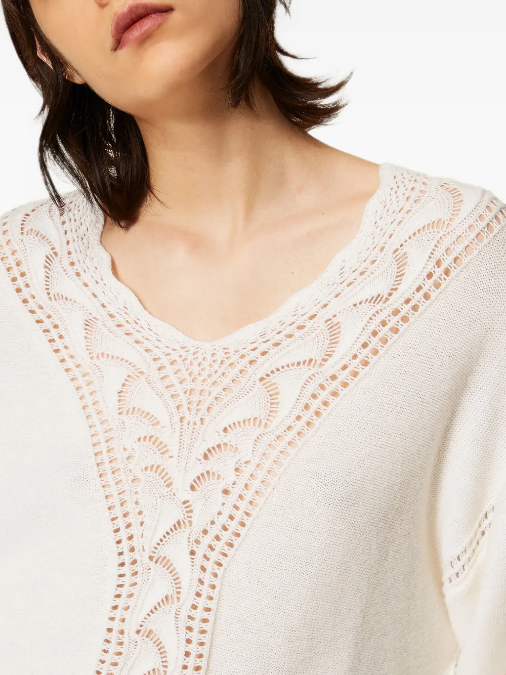 TWINSET Trui van wolblend met wijde pijpen Beige