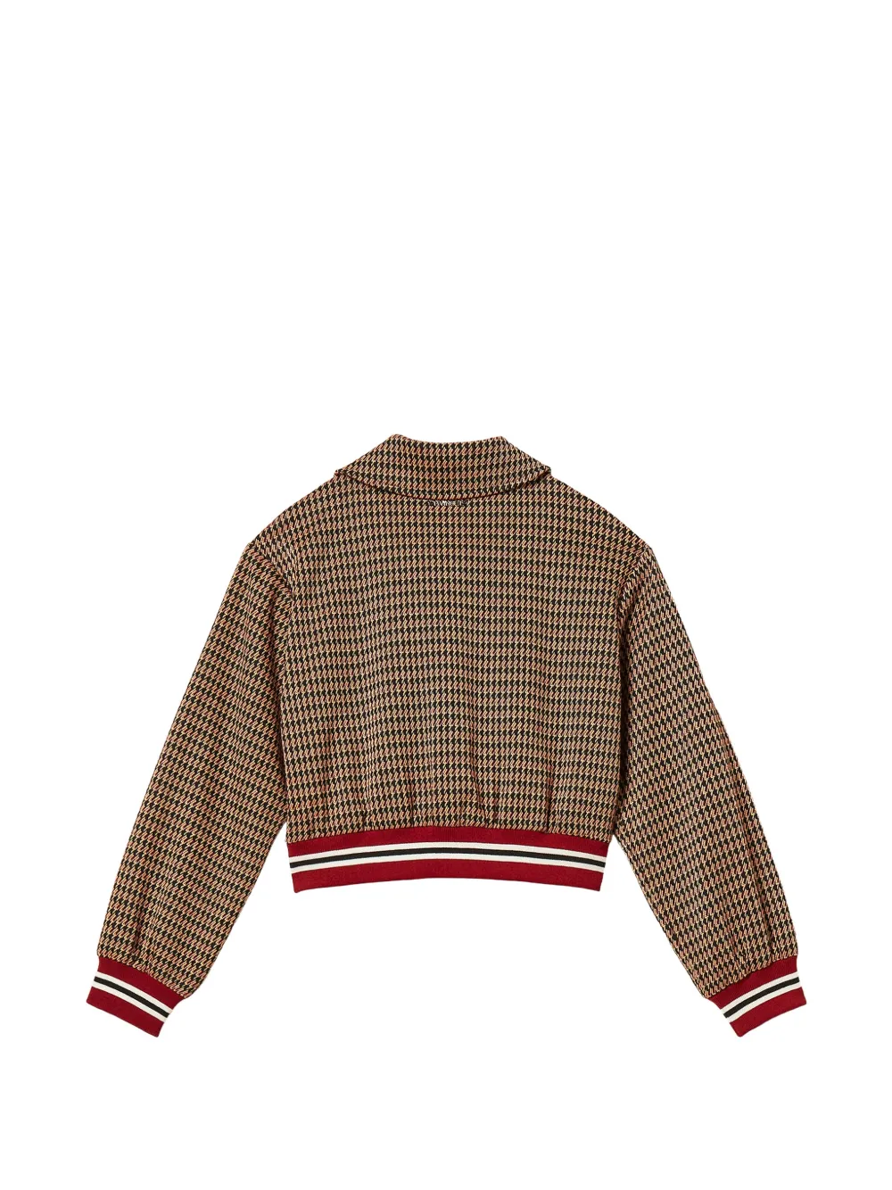 TWINSET Kids Gestreept bomberjack met pied-de-poule print Beige