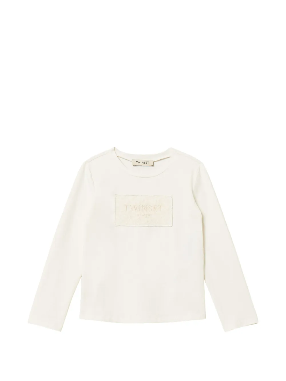 TWINSET Kids long-sleeve logo-patch top - Toni neutri