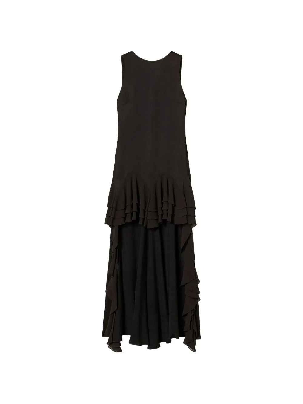 TWINSET Abito asimmetrico con ruches - Nero