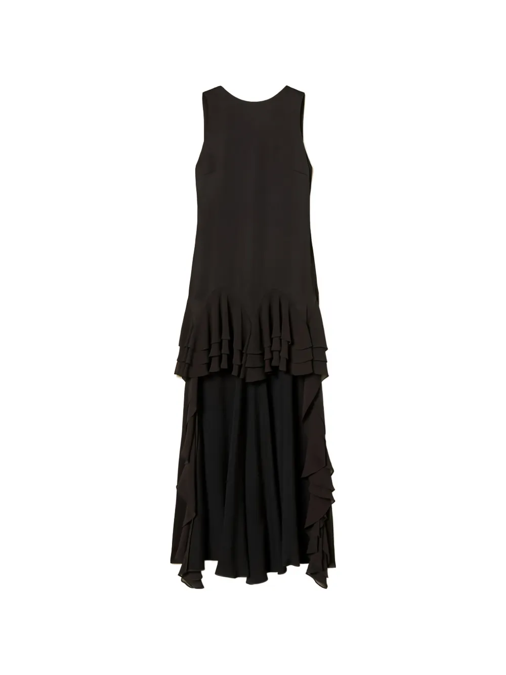 TWINSET Asymmetrische jurk met ruches Zwart