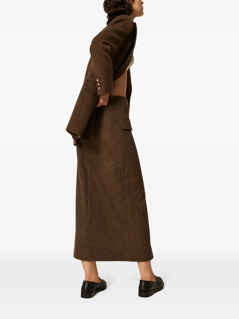TWINSET Fluwelen maxi-rok Bruin
