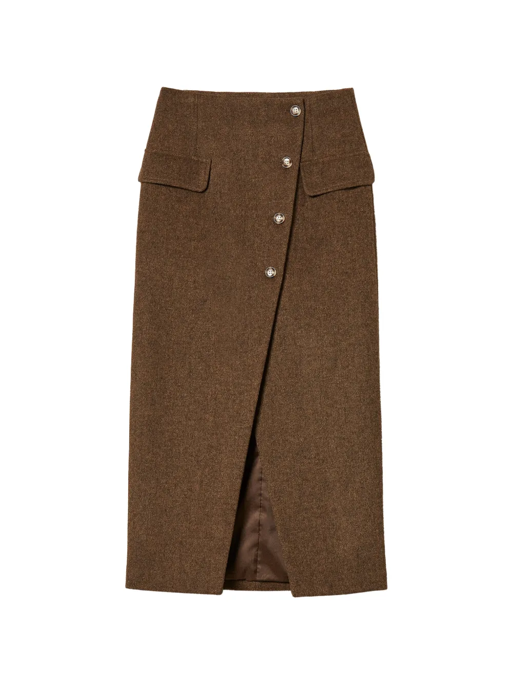 TWINSET long velour cloth skirt - Marrone