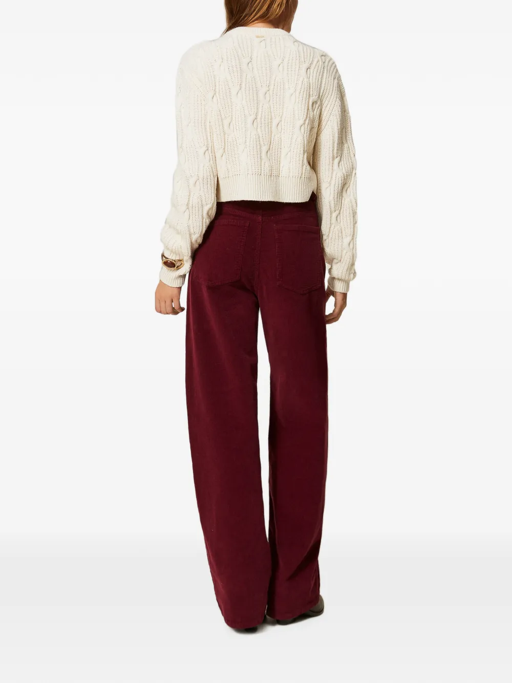 TWINSET Ballon ribfluwelen broek Rood