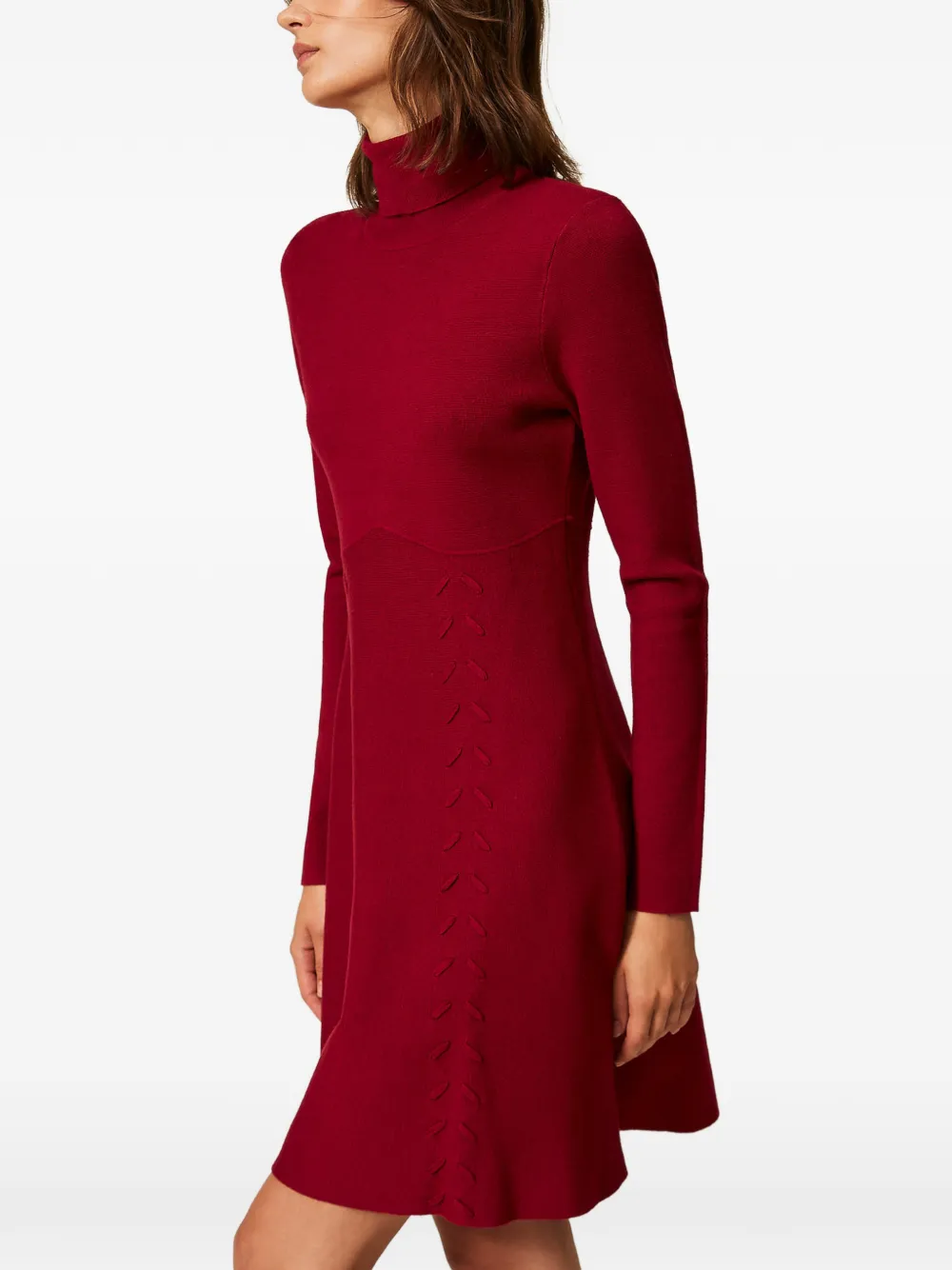 TWINSET Gebreide jurk met col Rood