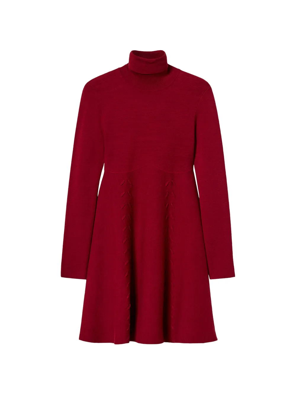 TWINSET short knit dress with turtleneck - Rot