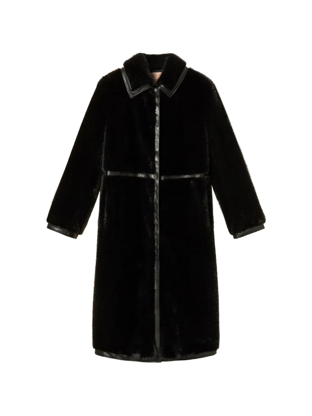 TWINSET Cappotto con bordo in pelliccia sintetica - Nero