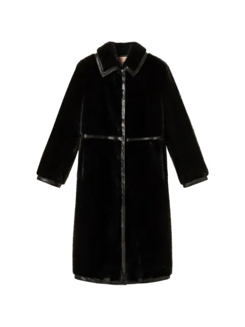 TWINSET abrigo con ribete de pelo artificial