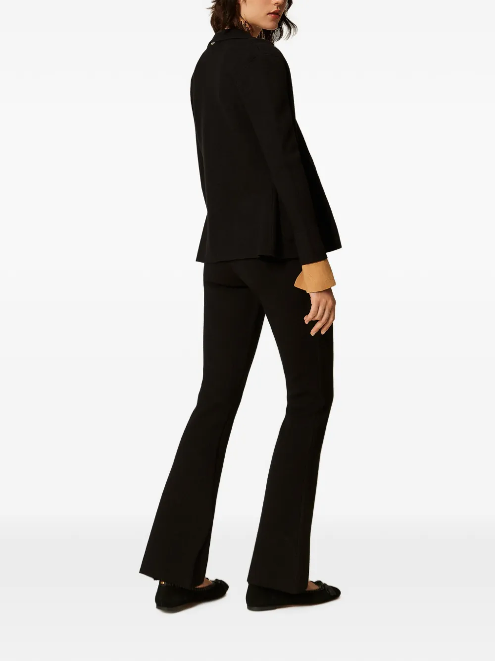 TWINSET Flared broek Zwart