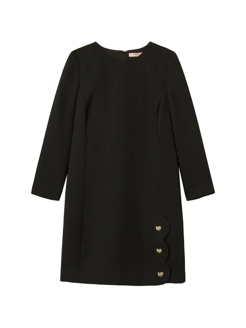 TWINSET short crêpe dress with heart-shaped buttons - Schwarz