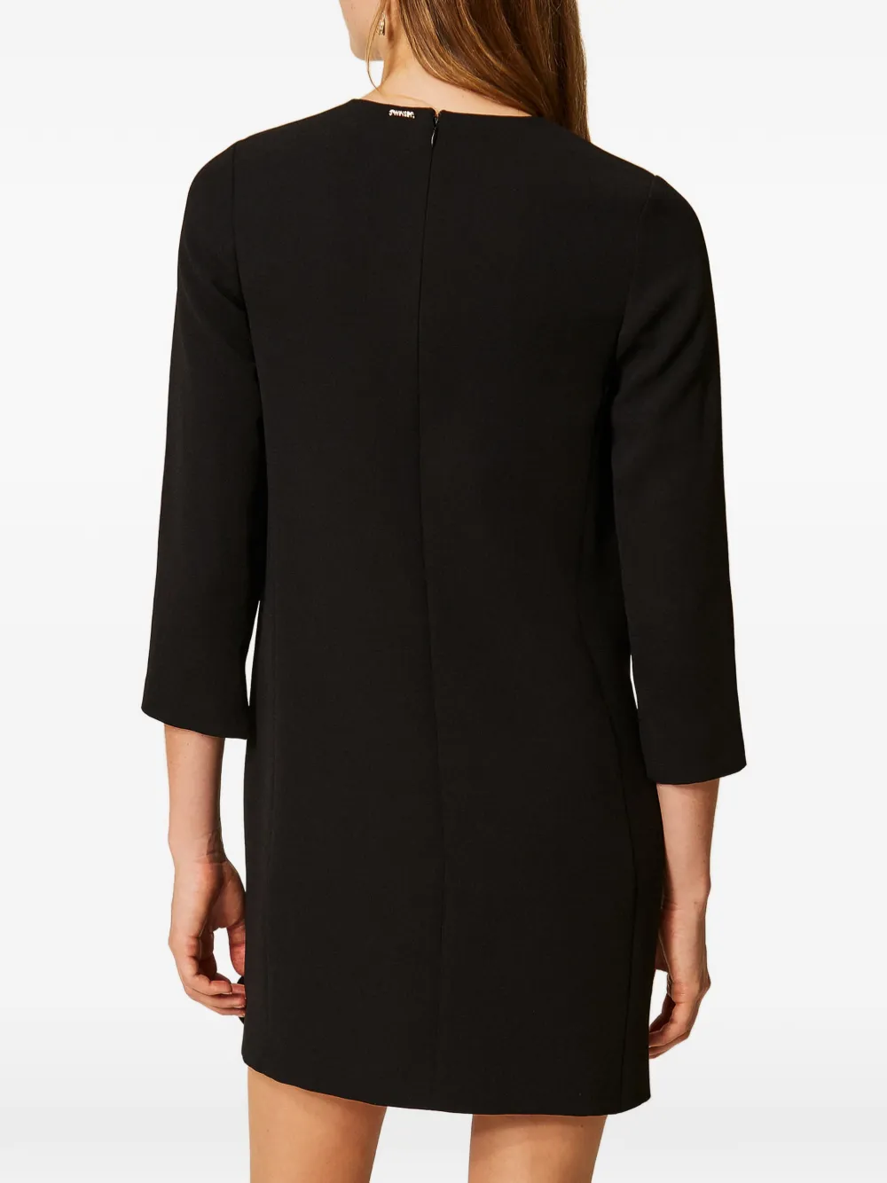 TWINSET Crêpe mini-jurk met hartvormige knopen Zwart