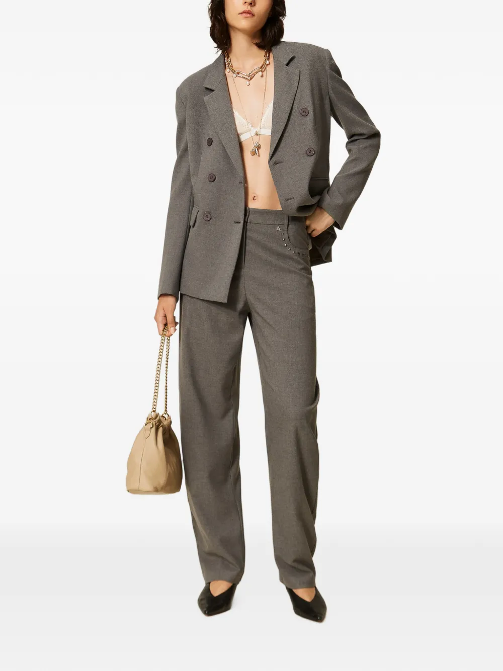 TWINSET Flanellen ballonbroek Grijs