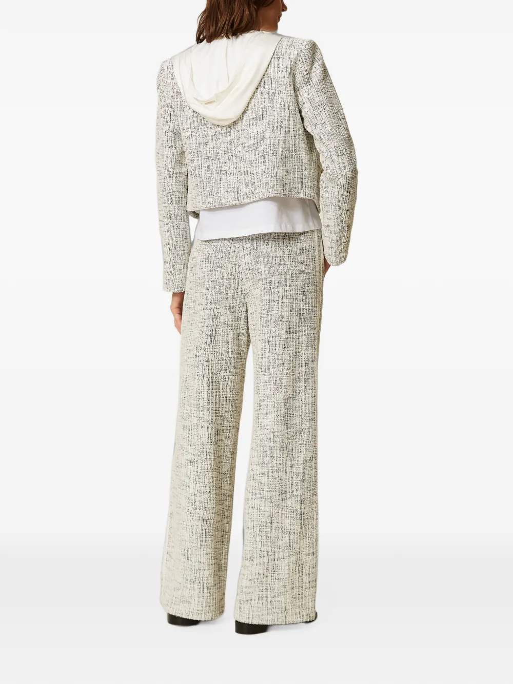 TWINSET Broek met trekkoord en tweed-effect Beige