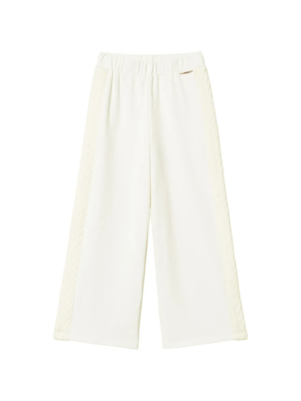 TWINSET Kids plush fabric and knit palazzo trousers - Toni neutri