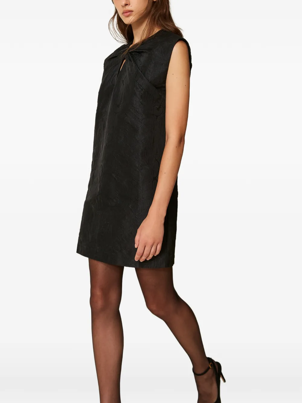 TWINSET Mini-jurk van moiré met strik Zwart