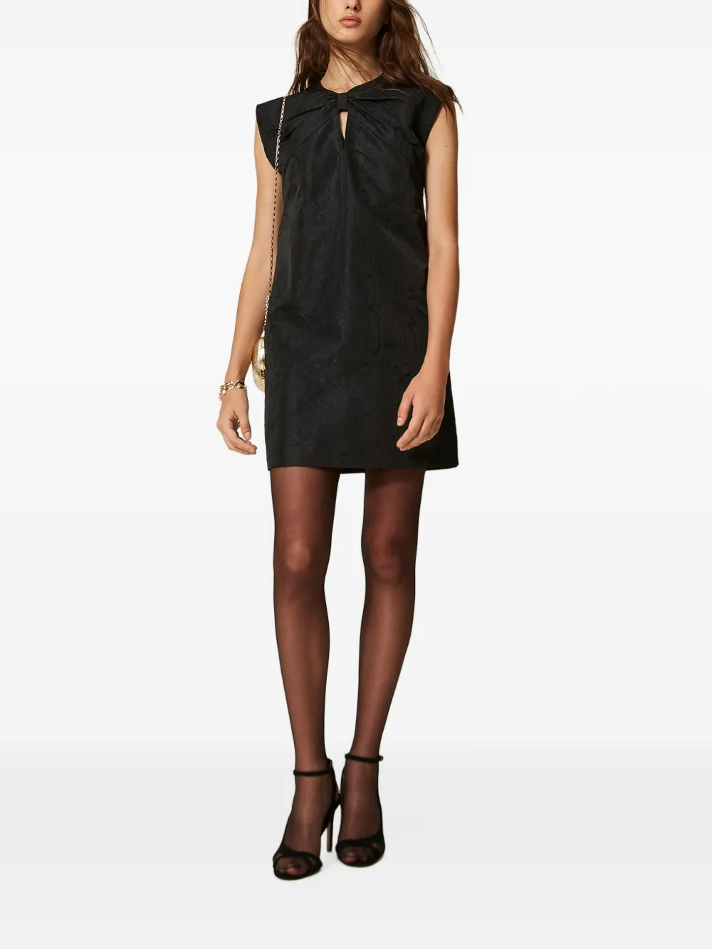 TWINSET Mini-jurk van moiré met strik Zwart