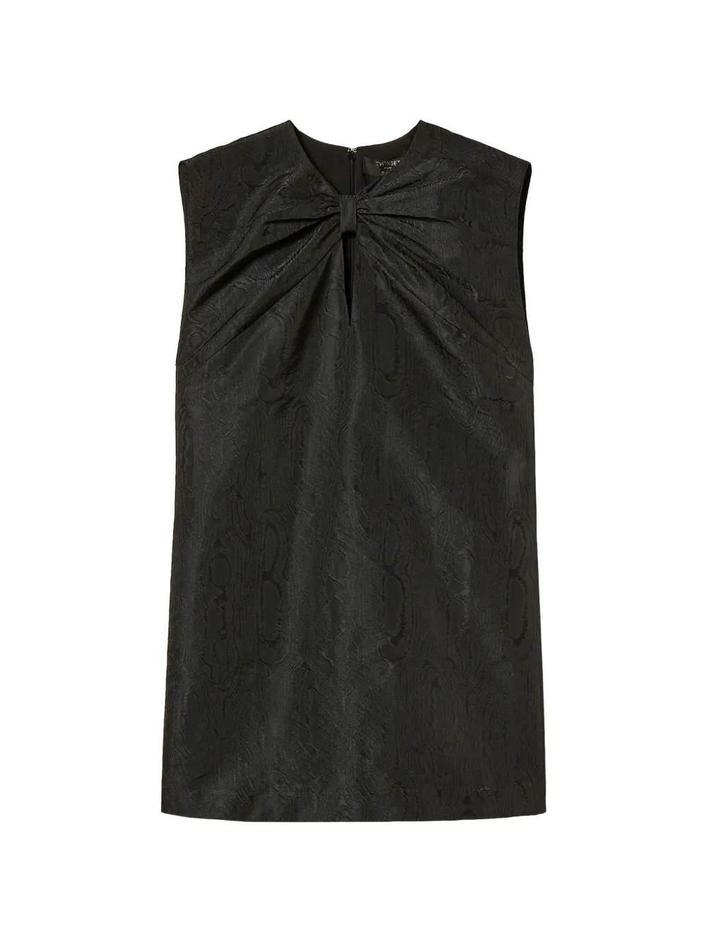 TWINSET short moiré dress with bow