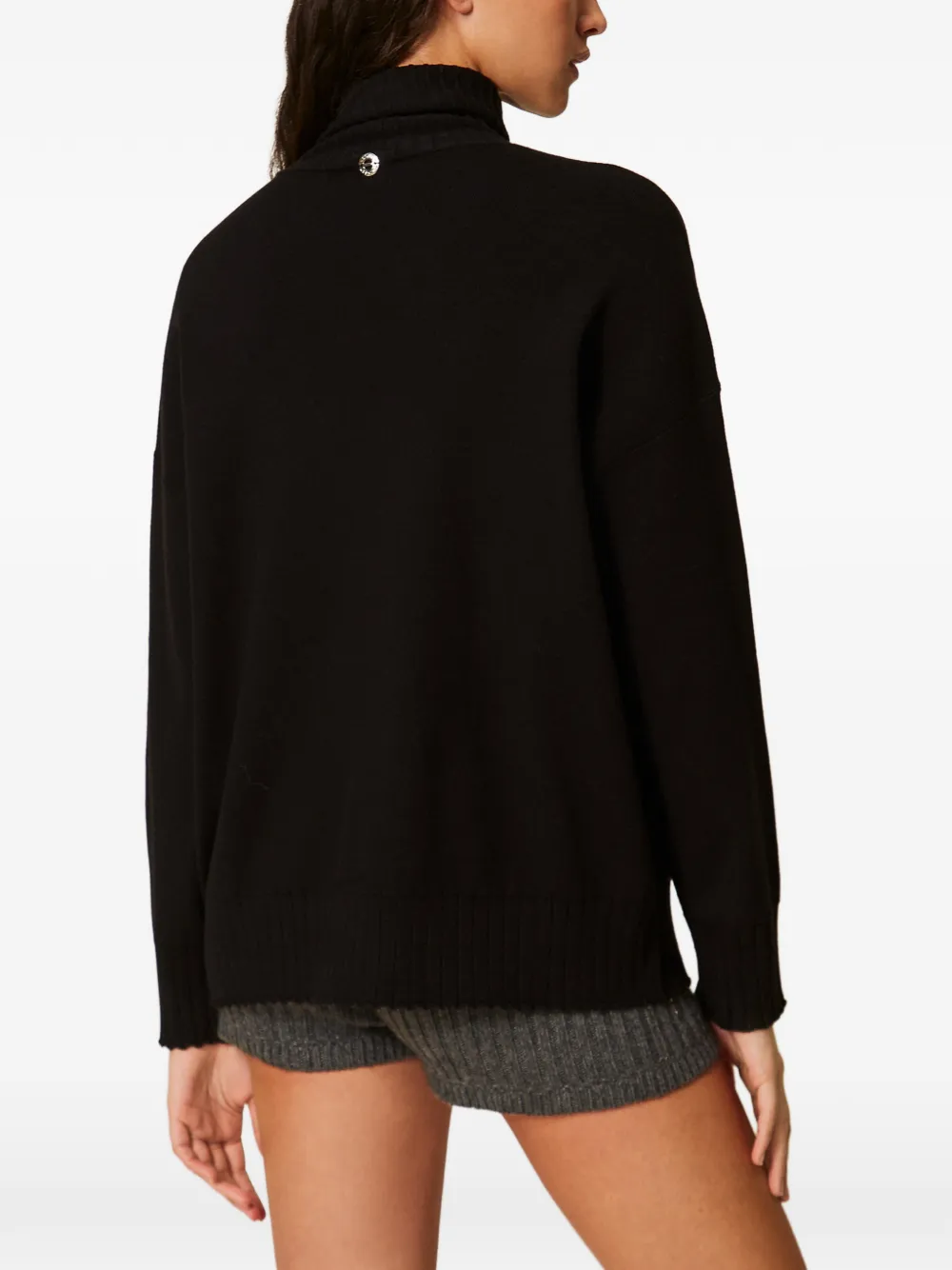 TWINSET Ruimvallende coltrui Zwart