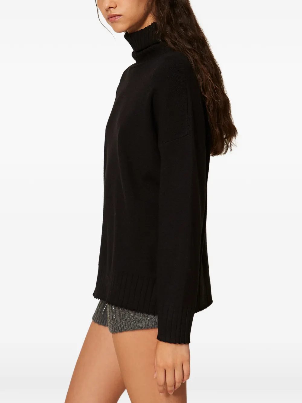 TWINSET Ruimvallende coltrui Zwart