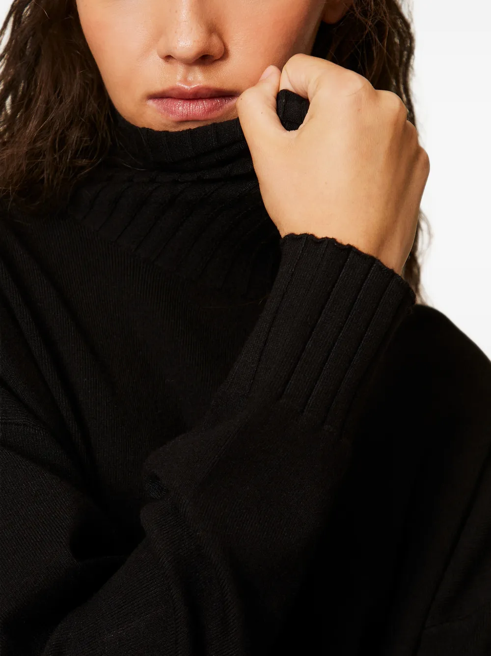 TWINSET Ruimvallende coltrui Zwart