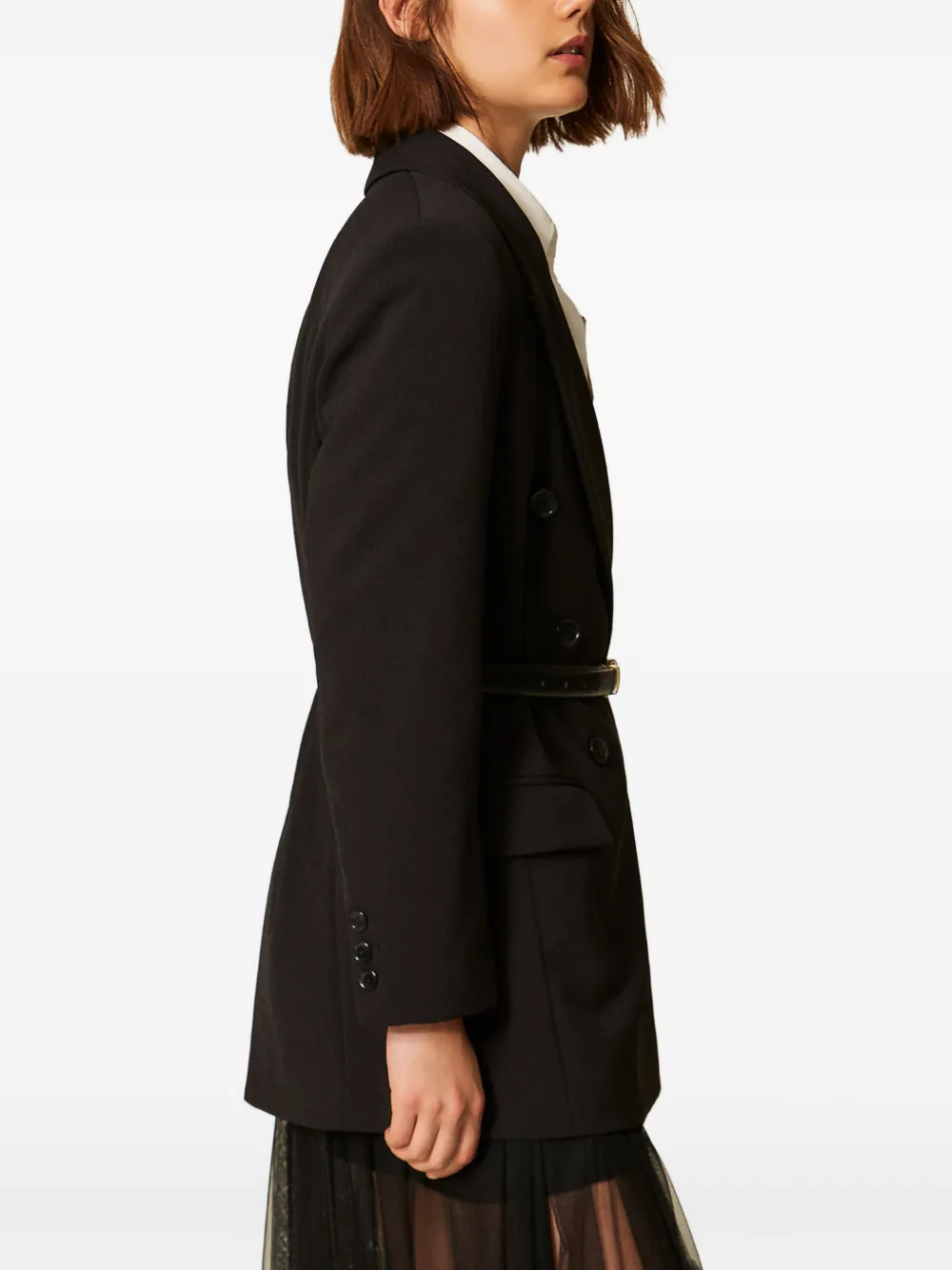 TWINSET Cady blazer met riem Zwart