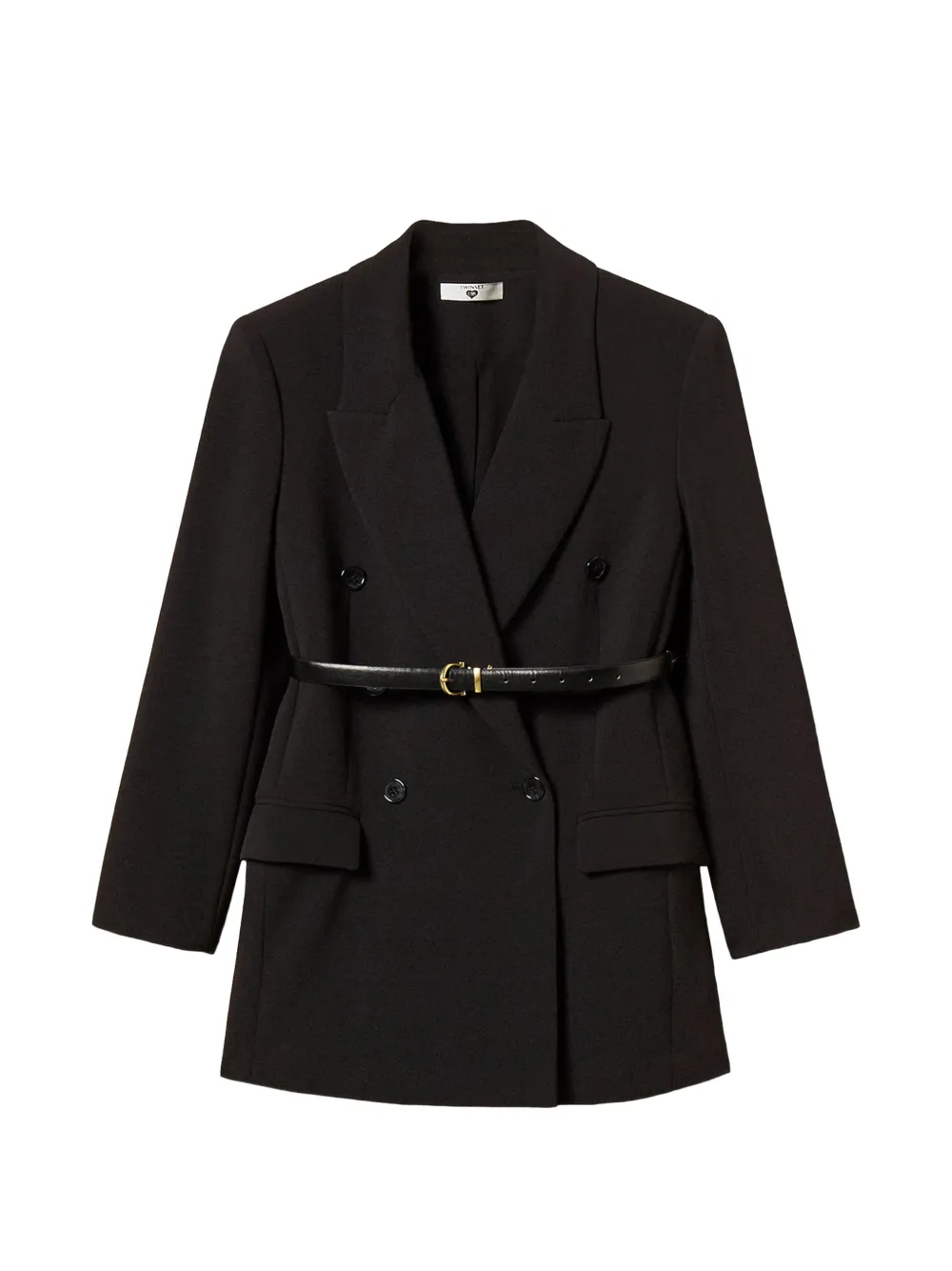 TWINSET Cady blazer with belt - Schwarz