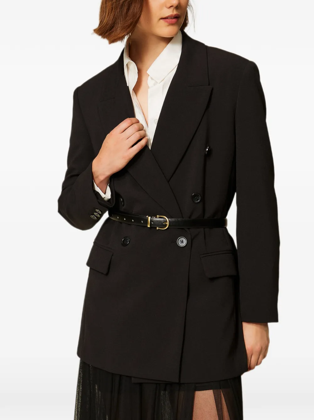 TWINSET Cady blazer met riem Zwart