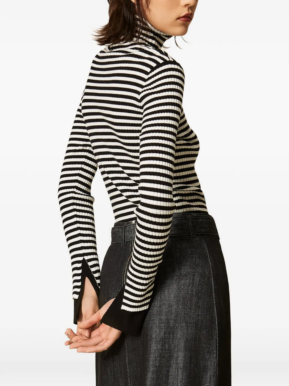 TWINSET Gestreepte coltrui Wit