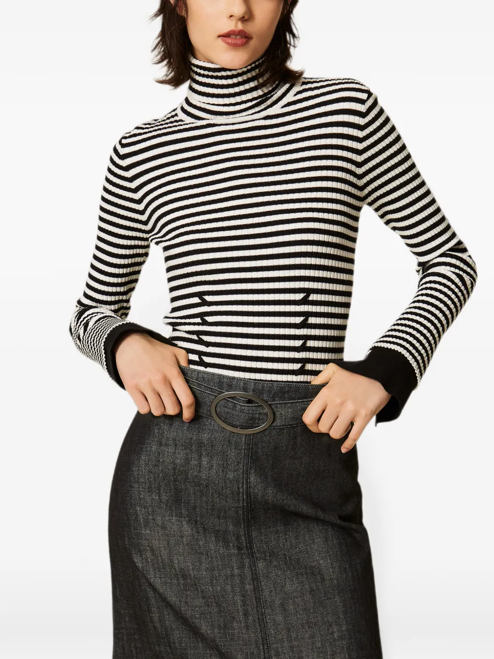TWINSET Gestreepte coltrui Wit
