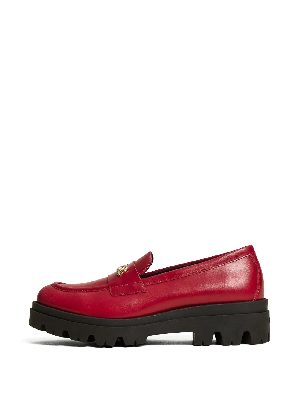 TWINSET Kids leather loafers Rood