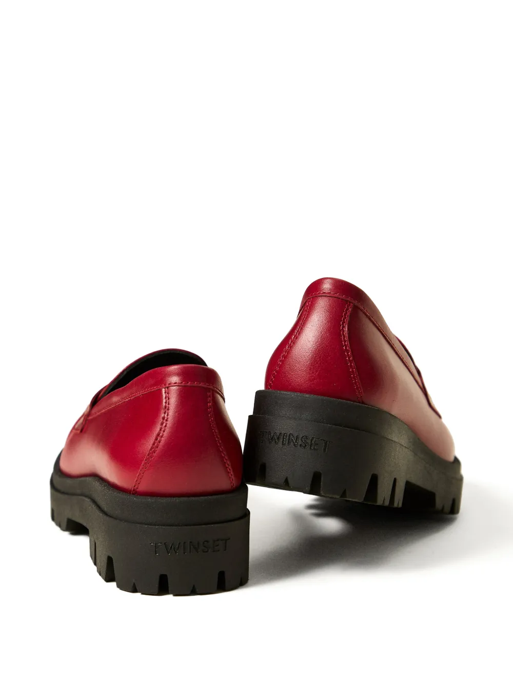 TWINSET Kids leather loafers Rood