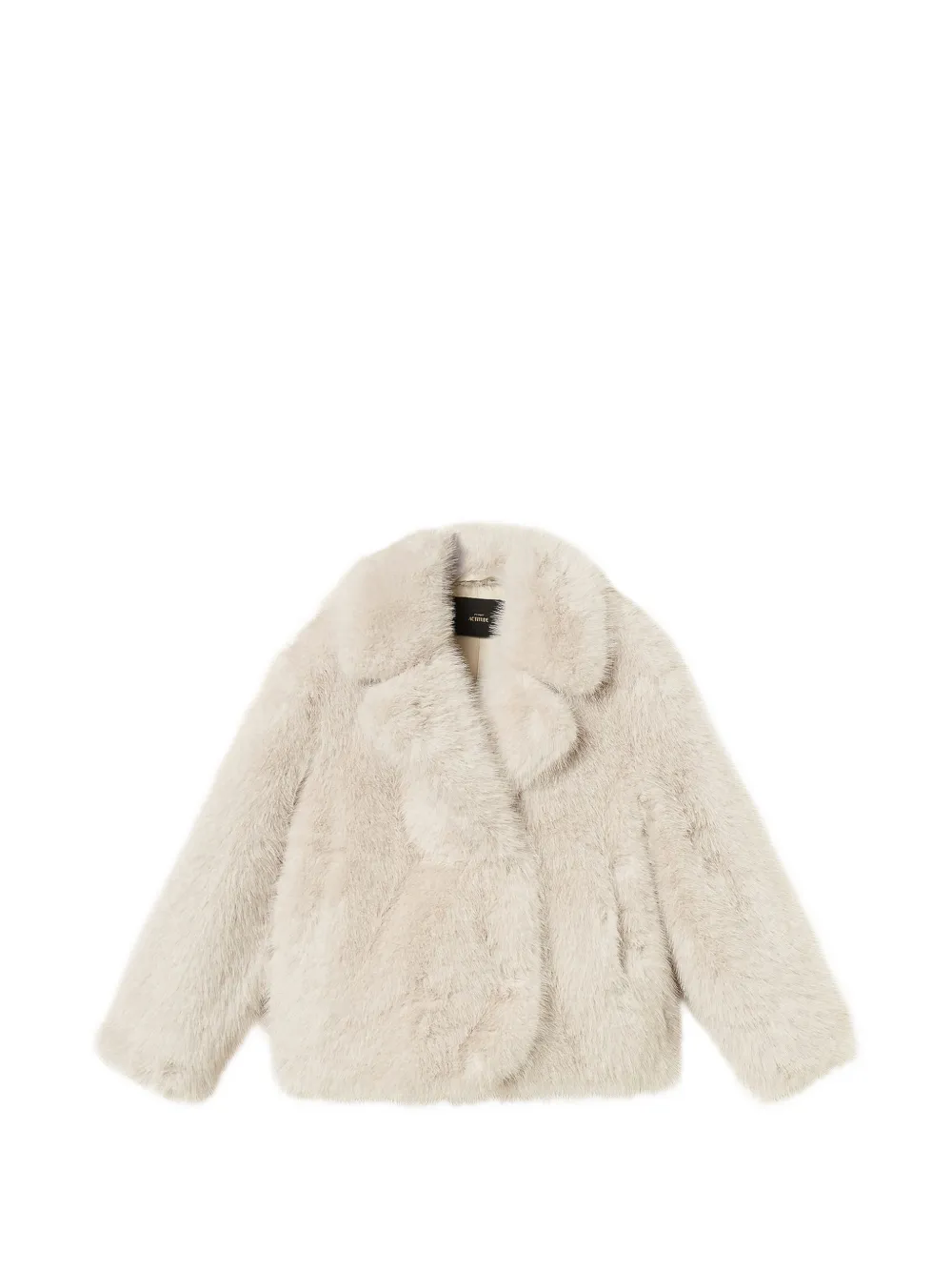 TWINSET Kurzer Faux-Fur-Mantel - Nude