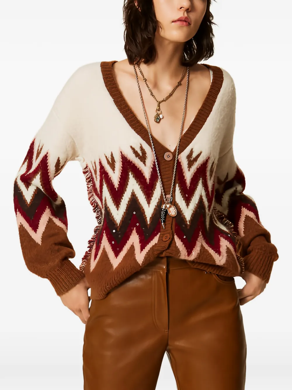 TWINSET Cardigan con paillettes - Toni neutri