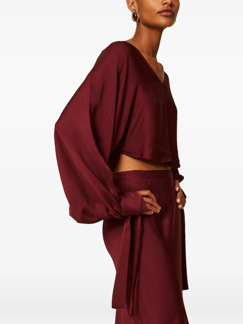 TWINSET Satijnen bolero met stras Rood