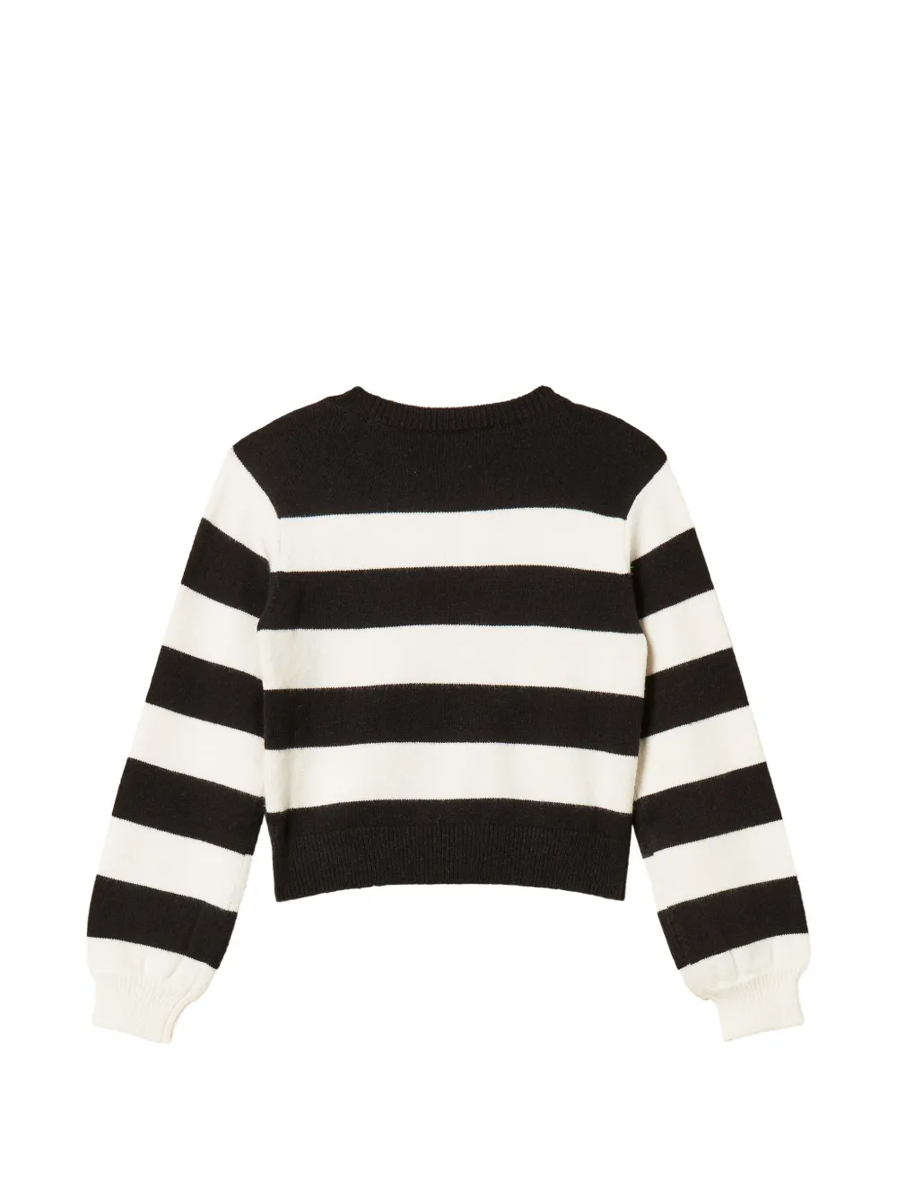 TWINSET Kids Gestreepte trui met hartpatch Zwart