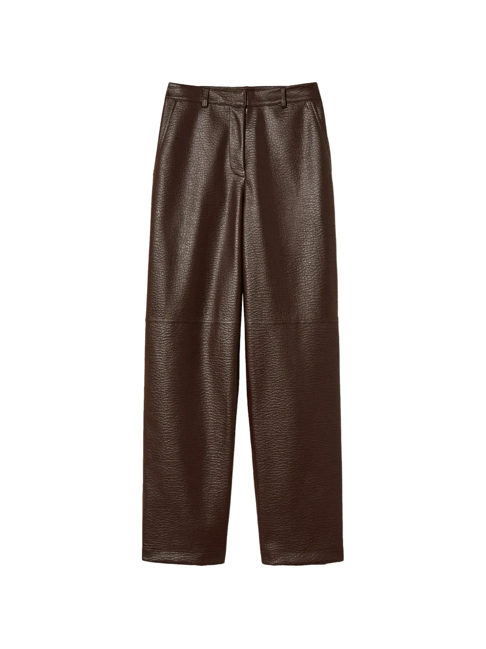 TWINSET wide faux-leather trousers - Braun