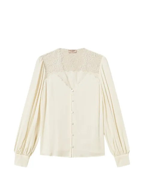TWINSET jacquard shirt with lace