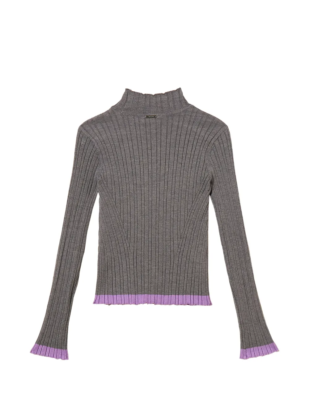 TWINSET Kids Geribbelde coltrui Grijs