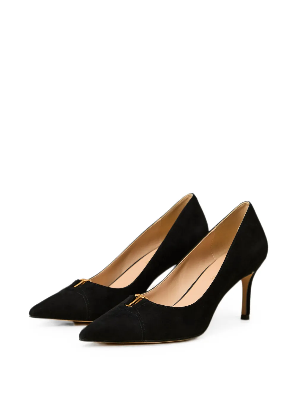 TWINSET suede court shoes with logo Zwart