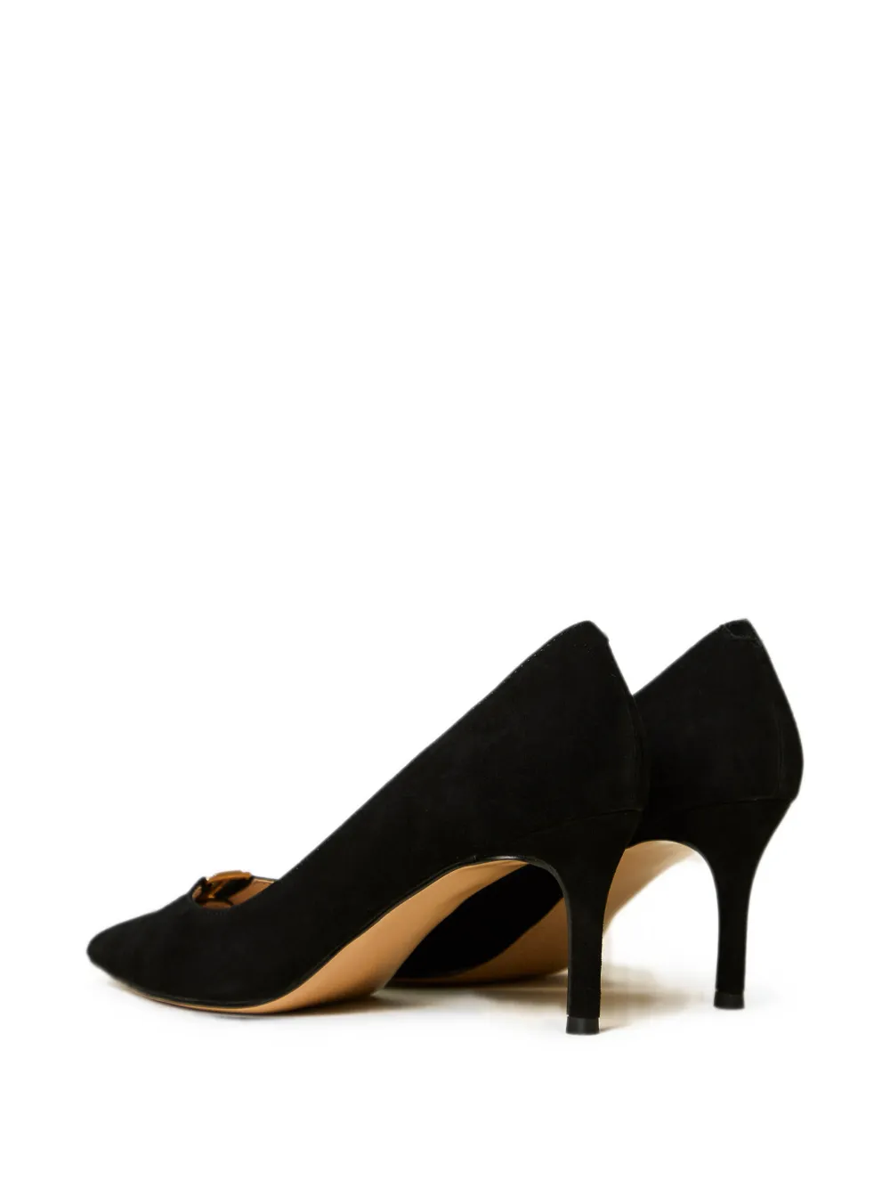 TWINSET suede court shoes with logo Zwart