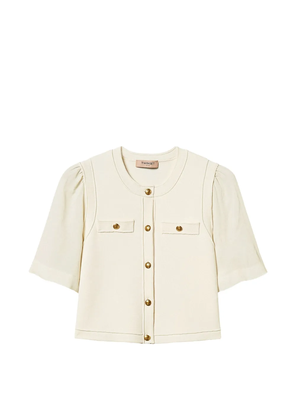 TWINSET Cardigan con bottoni in metallo - Toni neutri