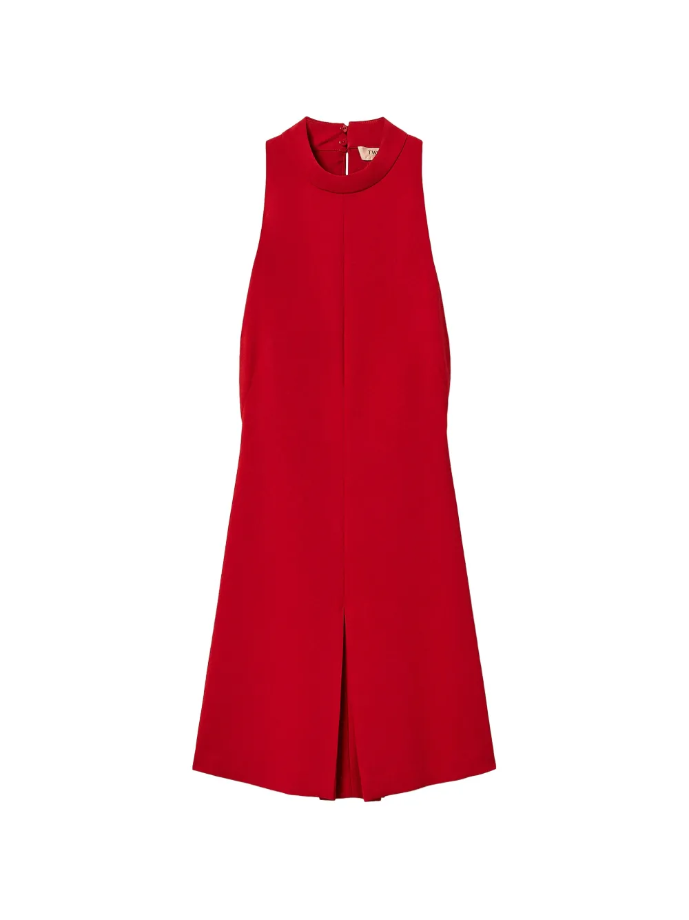Twinset Short Crêpe Halter-neck Dress In Red