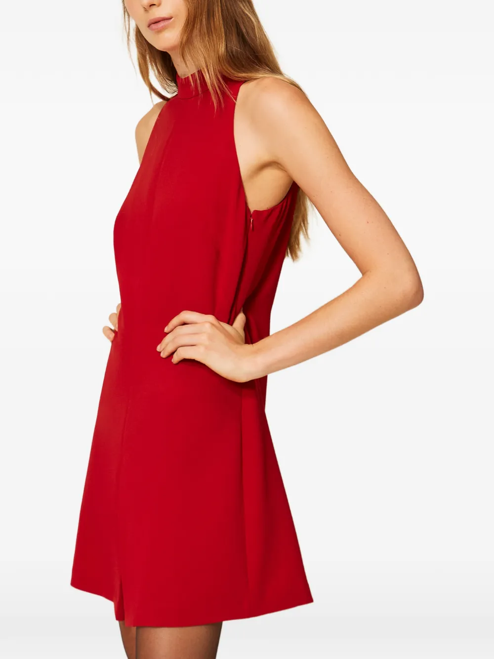 TWINSET Crêpe mini-jurk met halternek Rood