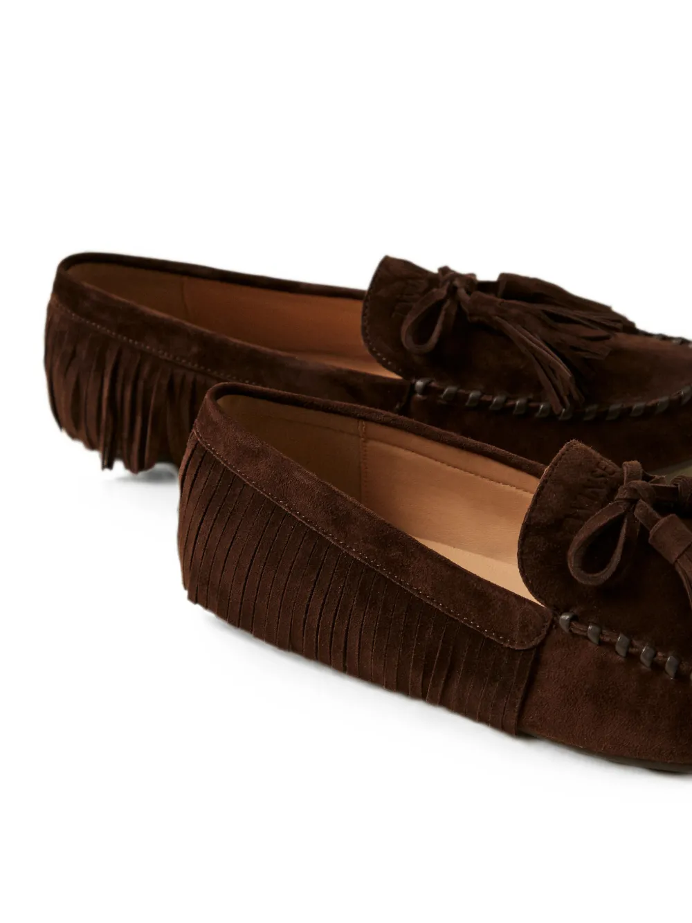 TWINSET suede loafers with fringes Bruin