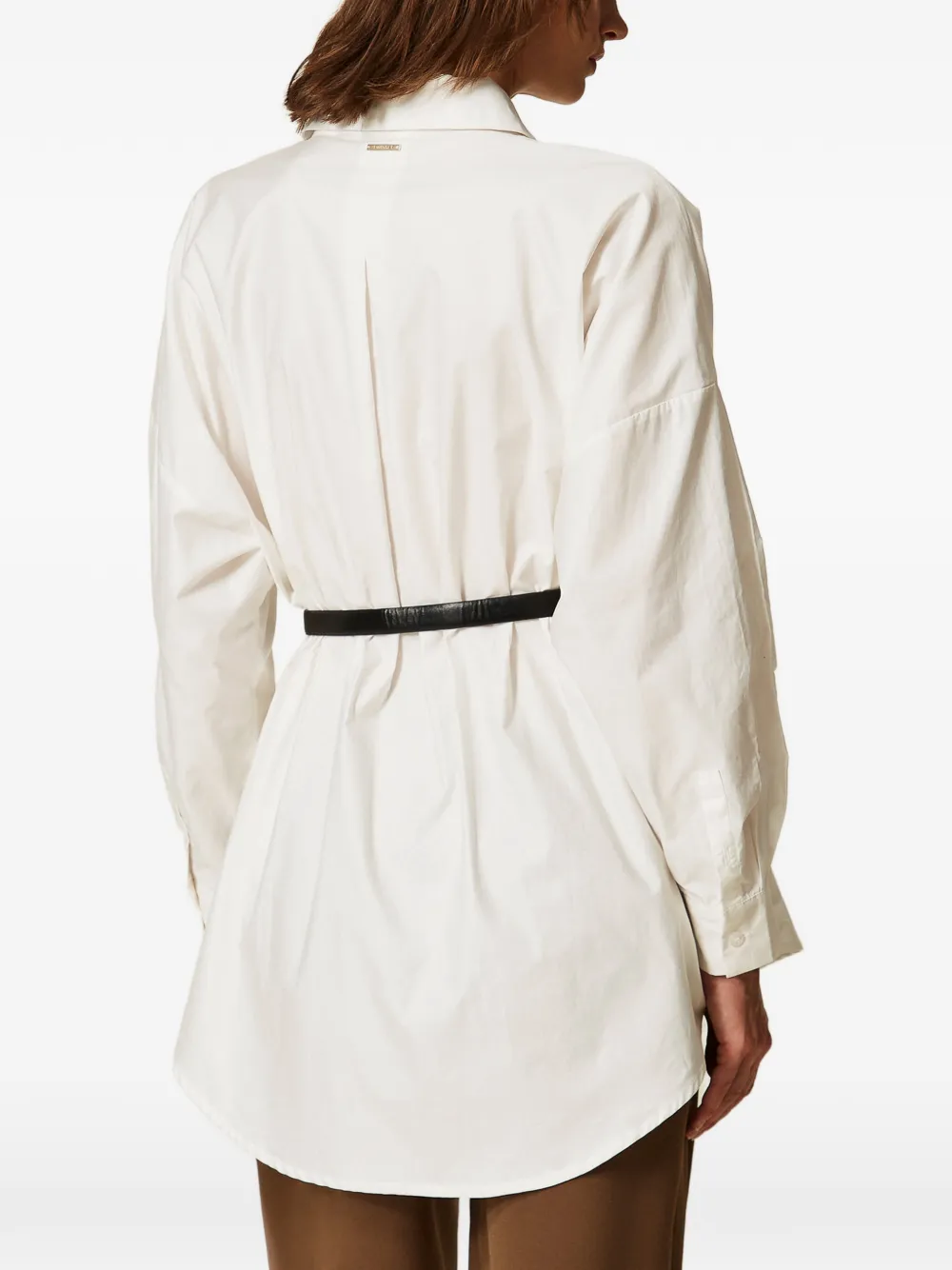 TWINSET Popeline blouse met riem Wit