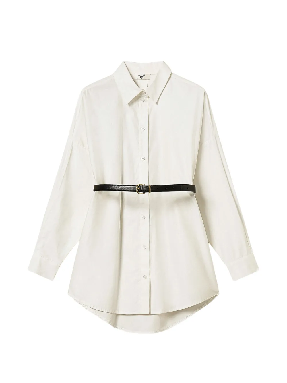 TWINSET Camicia in popeline con cintura - Bianco