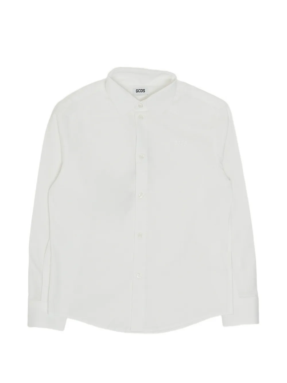 Gcds Kids logo-embroidered button-down shirt - Bianco