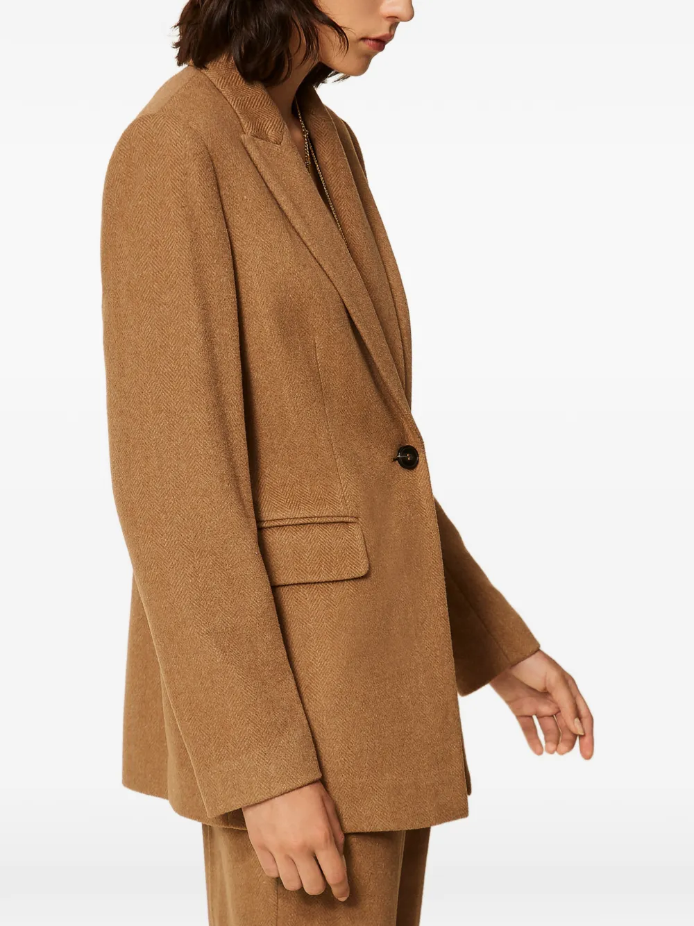 TWINSET Blazer met chevron-patroon Bruin